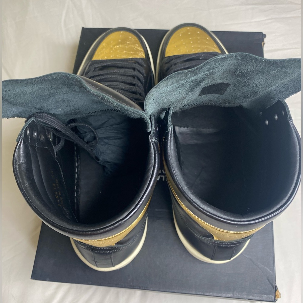 Saint Laurent SL 10h Black Gold High Top Trainer Sneaker Court EU 46 US 13 - Picture 8 of 16